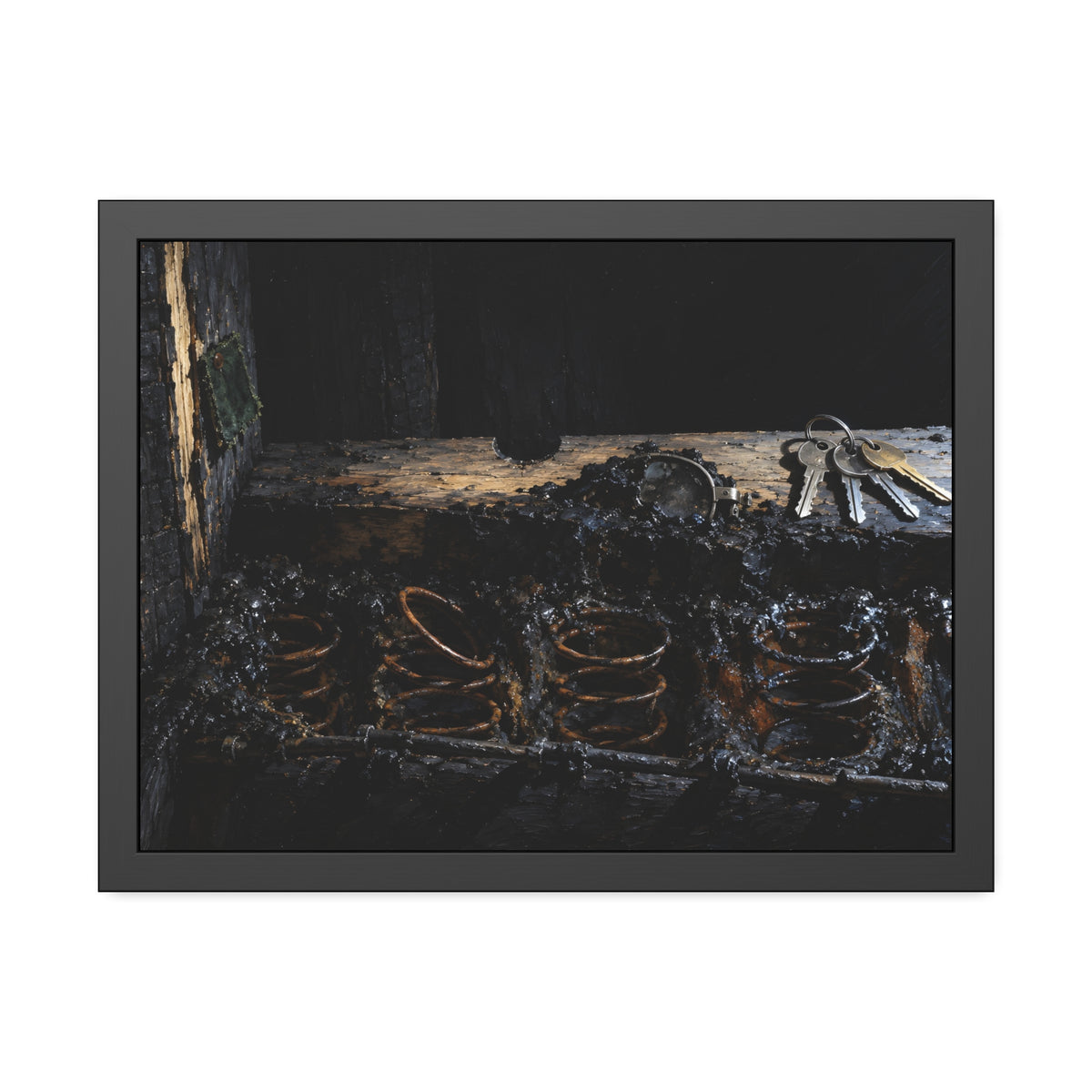 "The Hinge in the Black": A Garabaggio Framed Print
