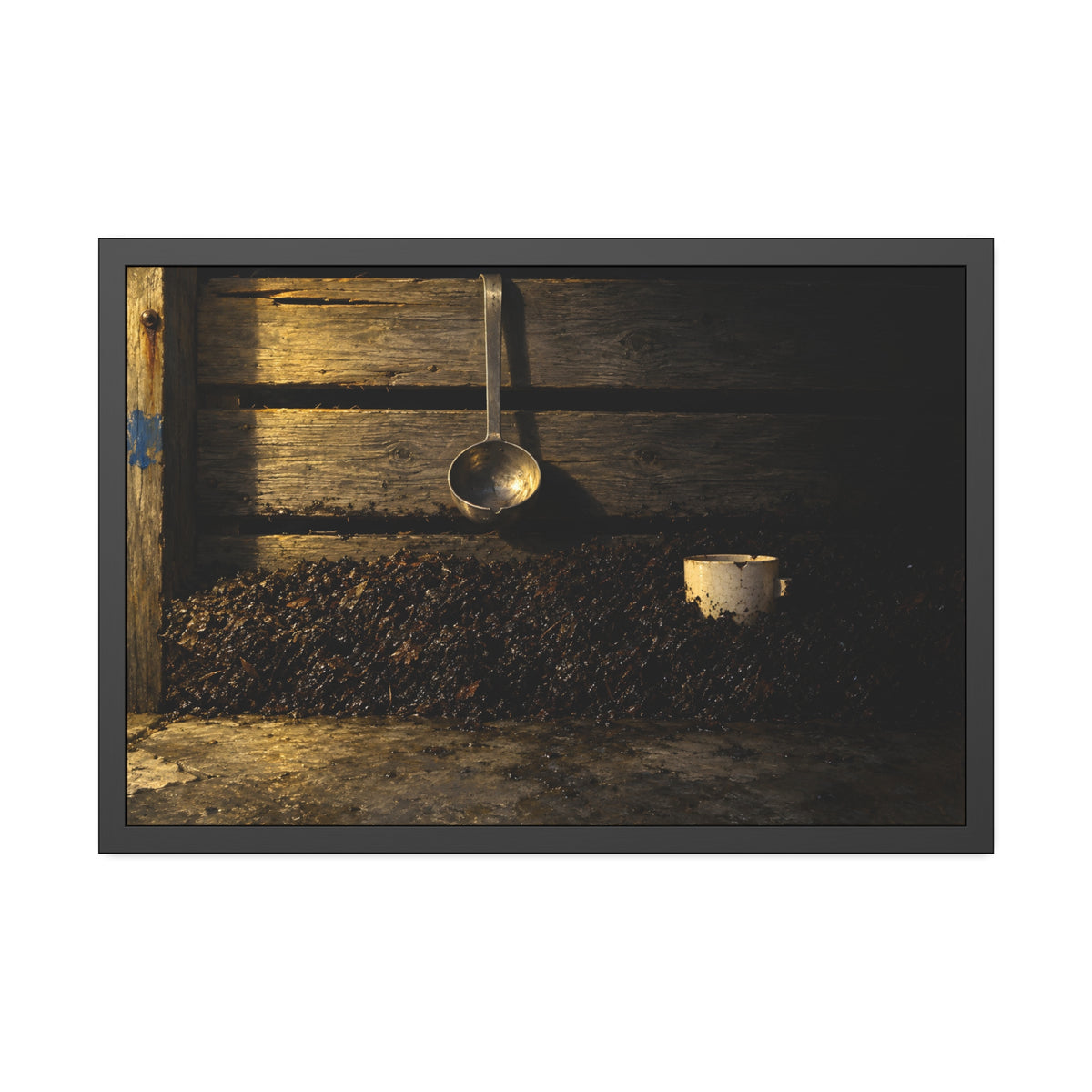 "The Cup Half Out": A Garabaggio Framed Print