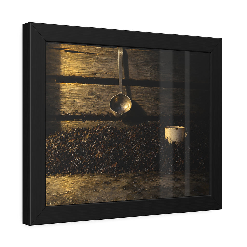 "The Cup Half Out": A Garabaggio Framed Print