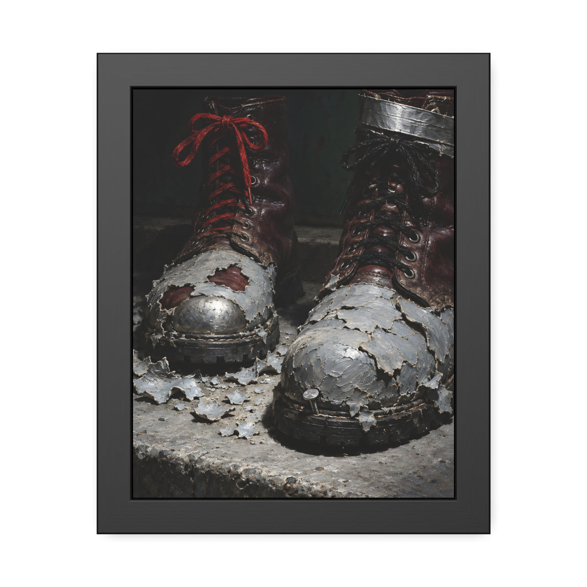"The First Leather Showing": A Garabaggio Framed Print