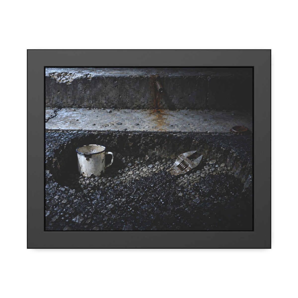"The Wrench Coming Up": A Garabaggio Framed Print