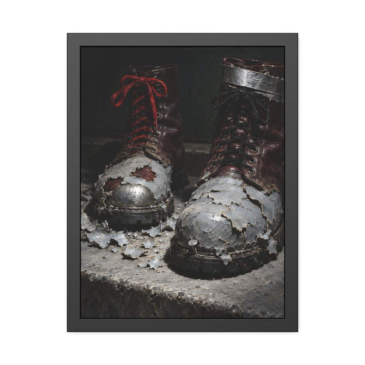 "The First Leather Showing": A Garabaggio Framed Print