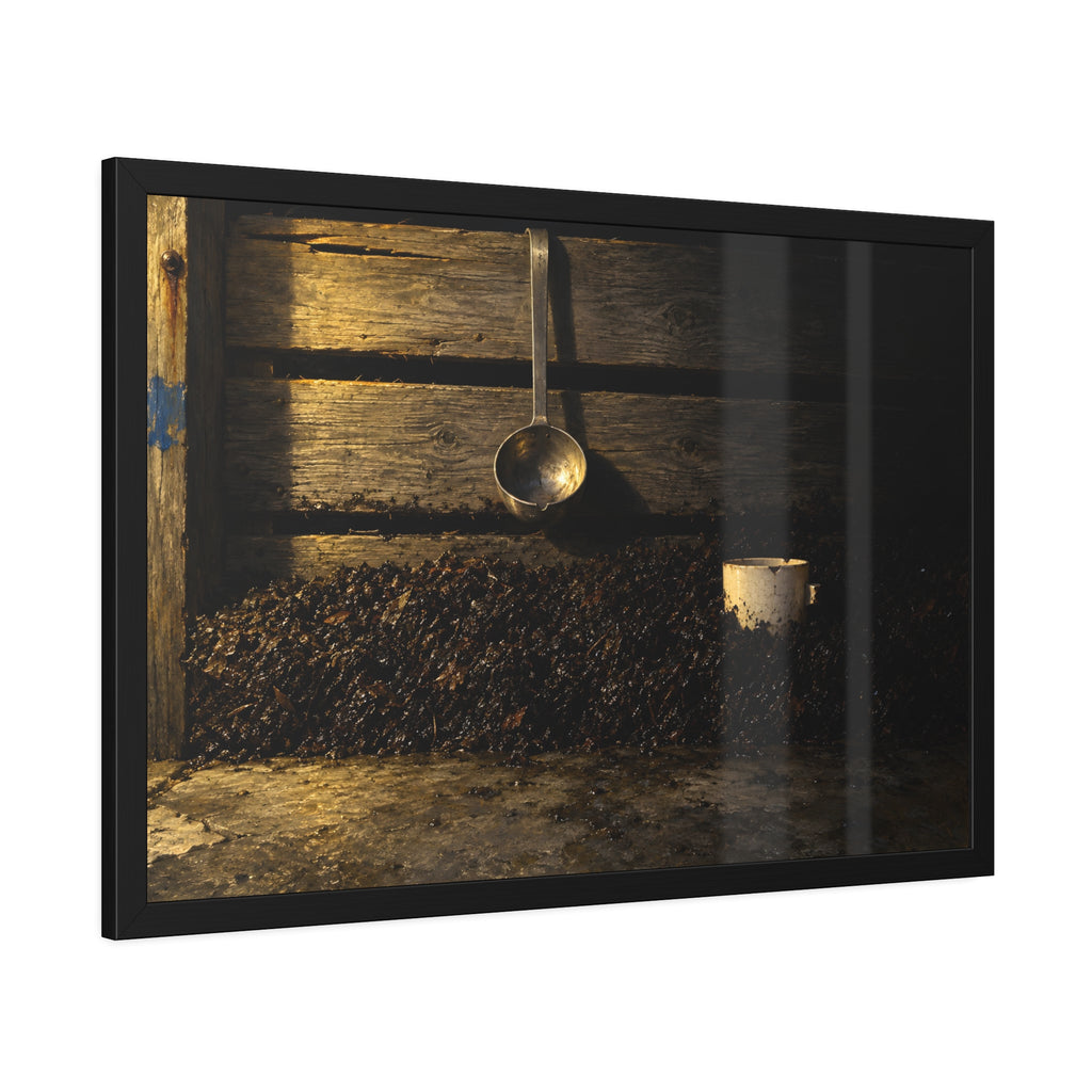 "The Cup Half Out": A Garabaggio Framed Print