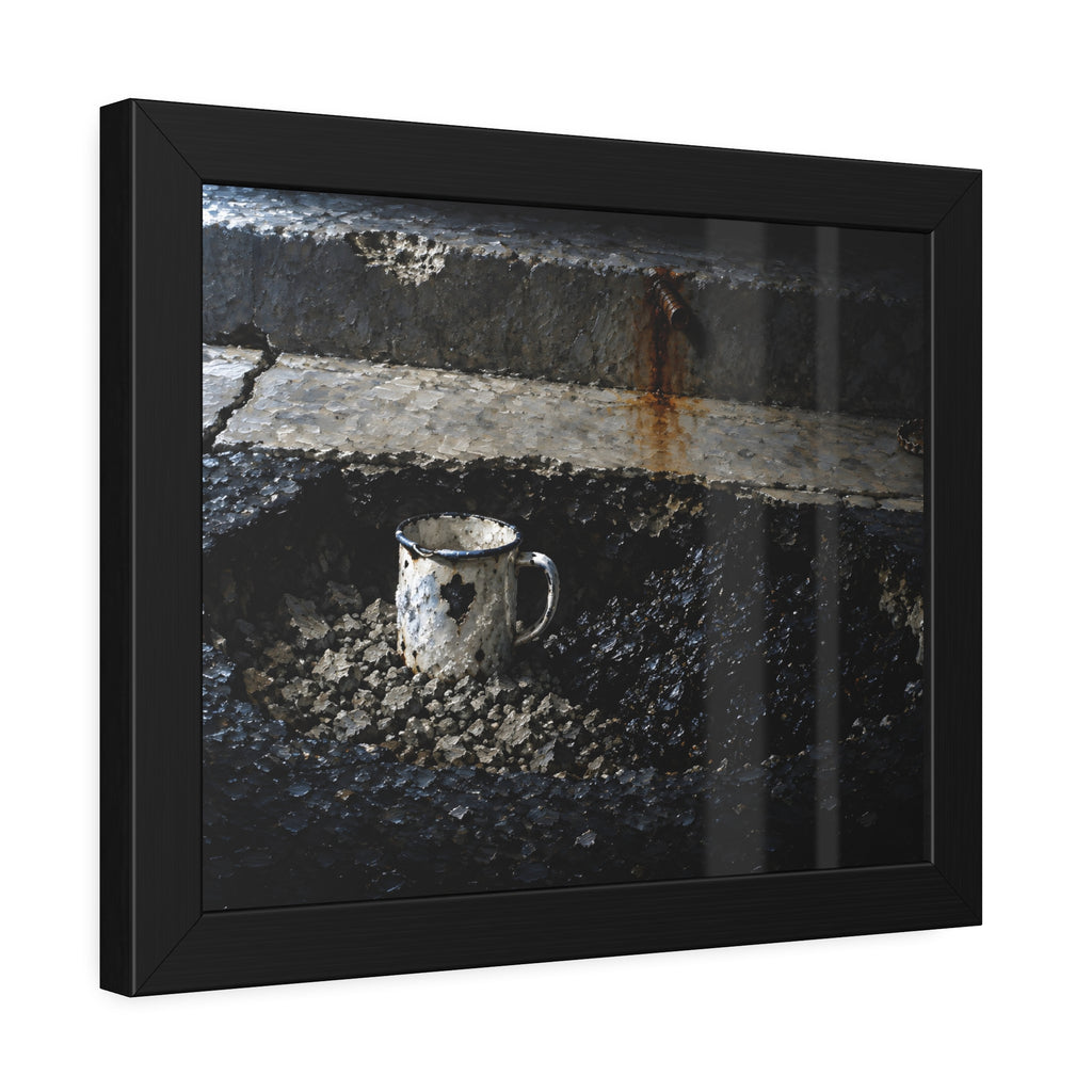 "The Mug Standing Free": A Garabaggio Framed Print