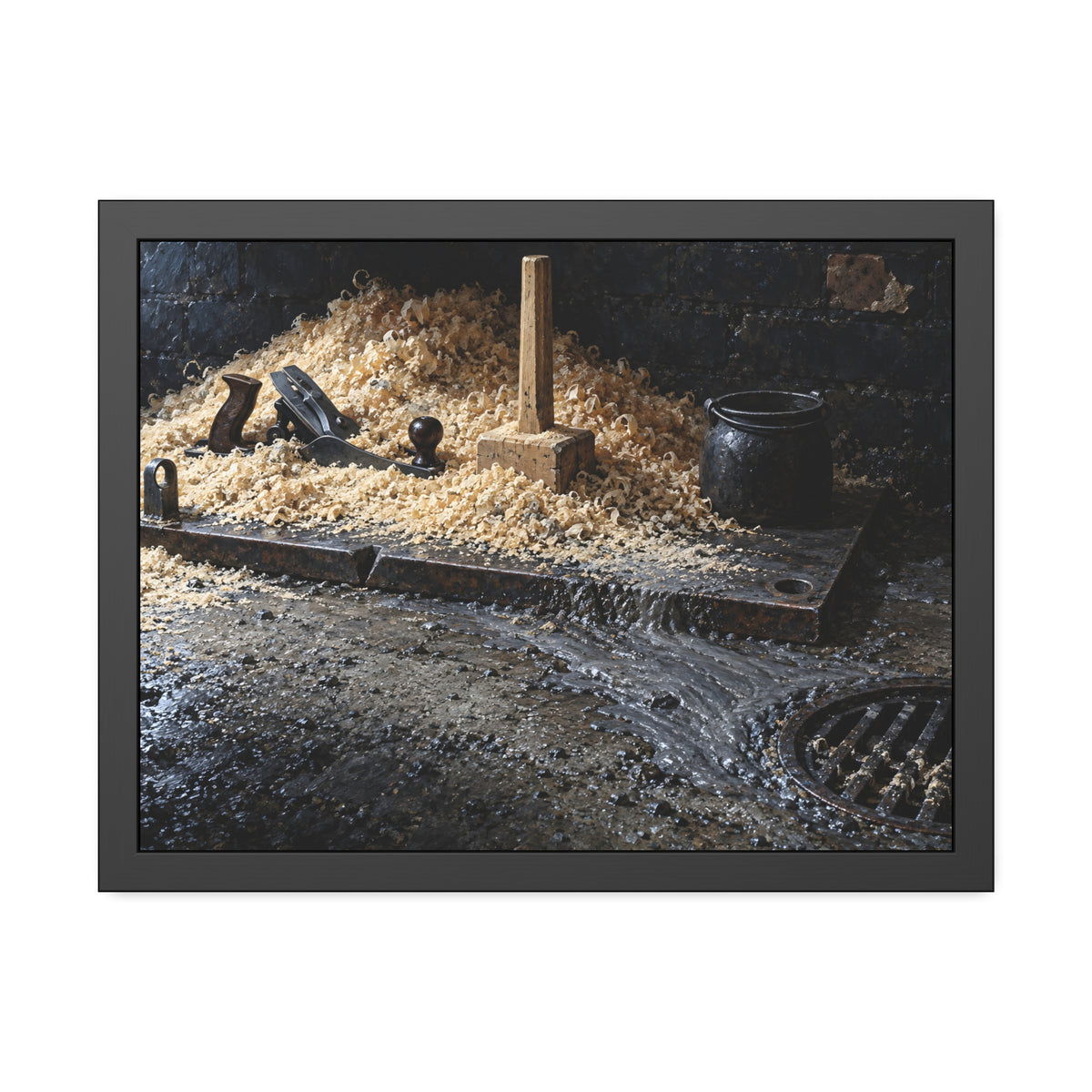 "The Fan at the Drain": A Garabaggio Framed Print