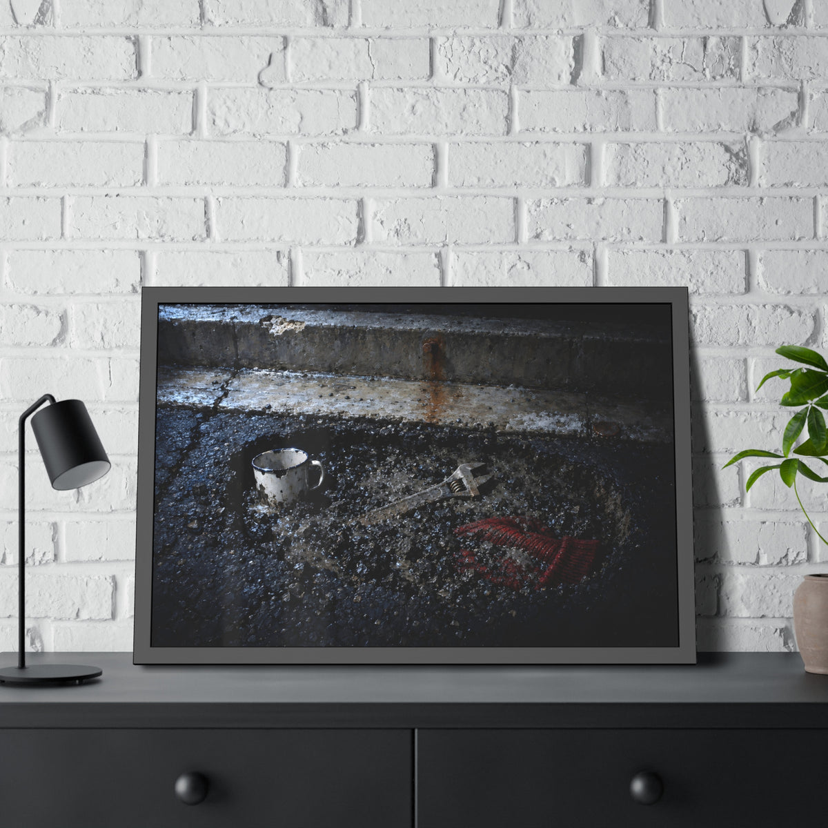 "The Red Wool in the Gravel": A Garabaggio Framed Print