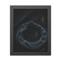 A deflated ring float collapsed on wet pavement under distant amber light. The Freezing of the Smile by Garabaggio, framed fine art print, 11″ x 14″.