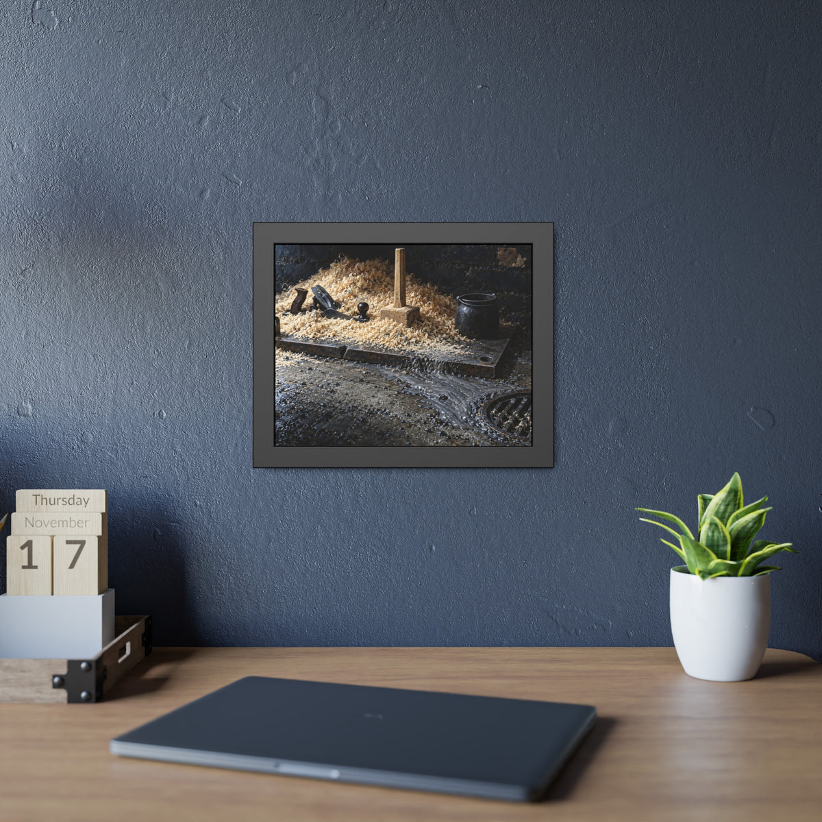 "The Fan at the Drain": A Garabaggio Framed Print