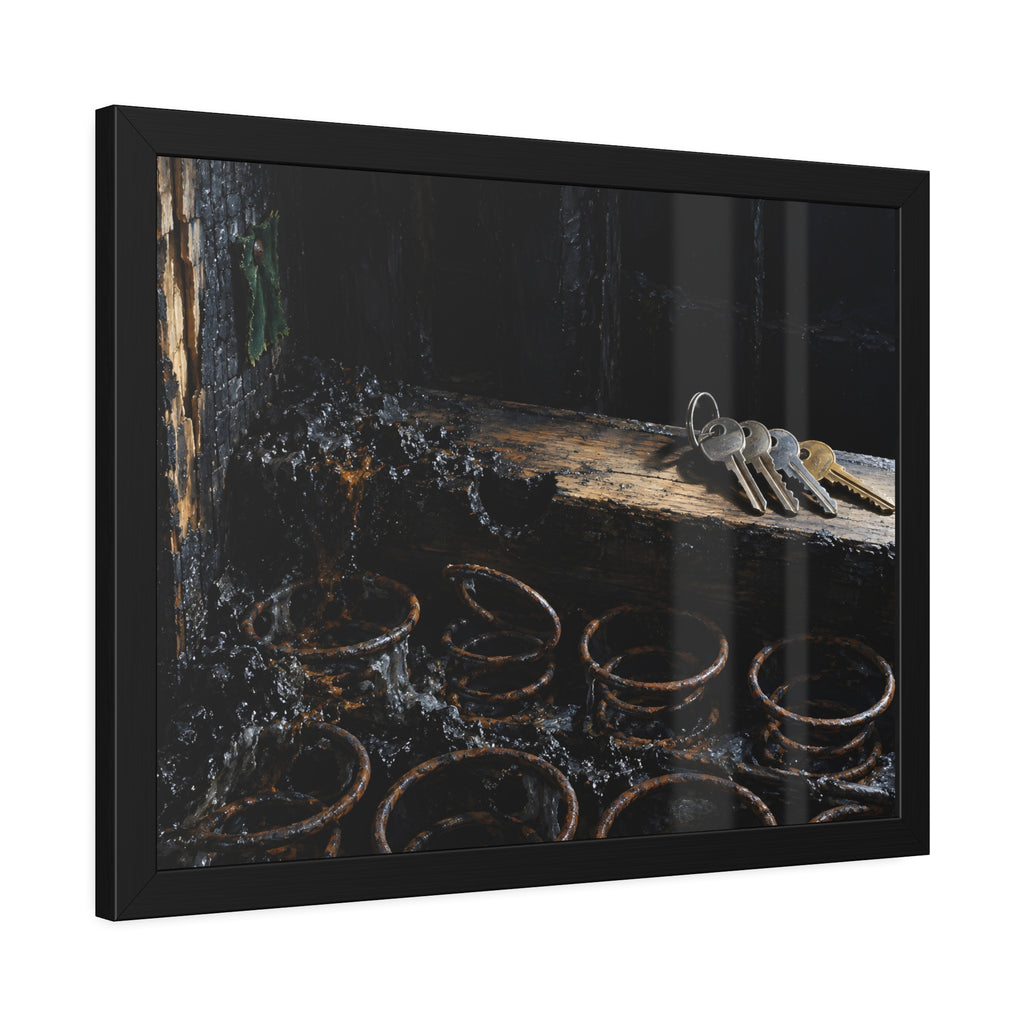 "The Keys on the Rail": A Garabaggio Framed Print