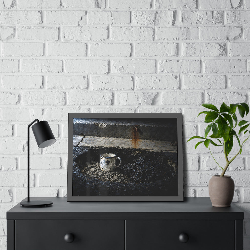 "The Mug Standing Free": A Garabaggio Framed Print