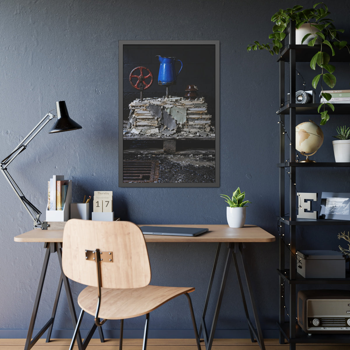"The Ribbed Porcelain": A Garabaggio Framed Print