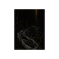 A deflated float slumped in lakeside reeds under a streak of moonlight. Spring Skin in the Reeds by Garabaggio, fine art print, 12″ x 16″.