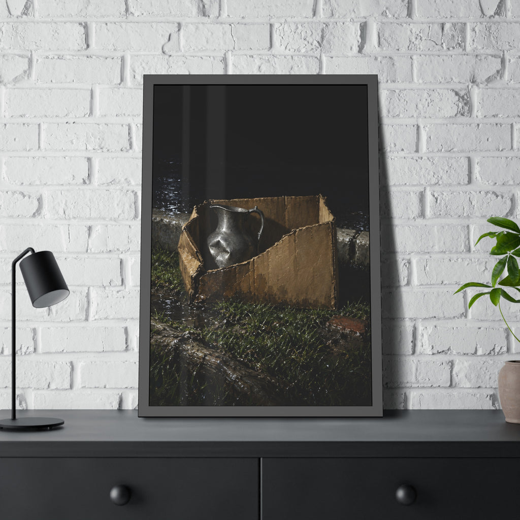 "The Dent in the Pewter": A Garabaggio Framed Print