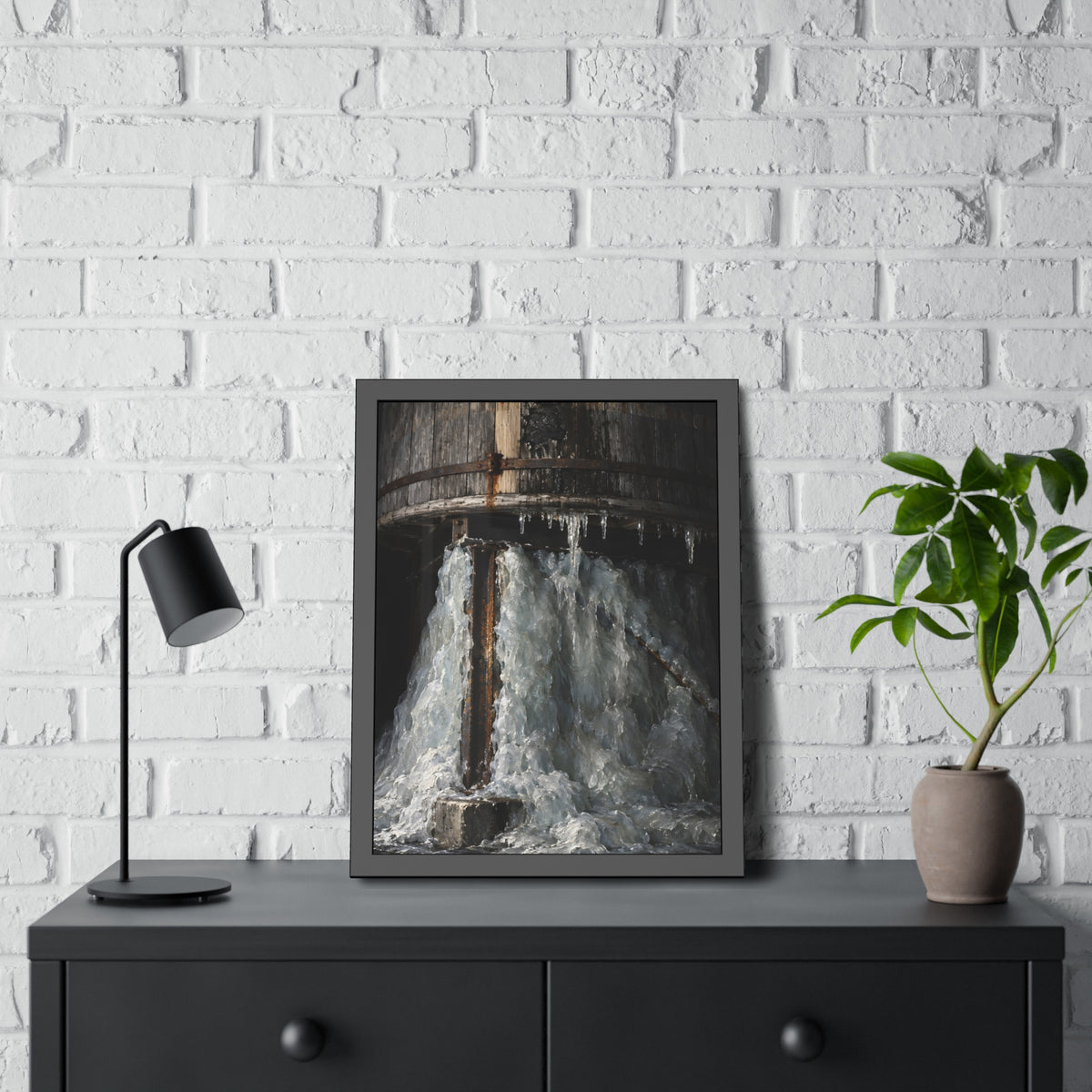 "The Pedestal of Ice": A Garabaggio Framed Print