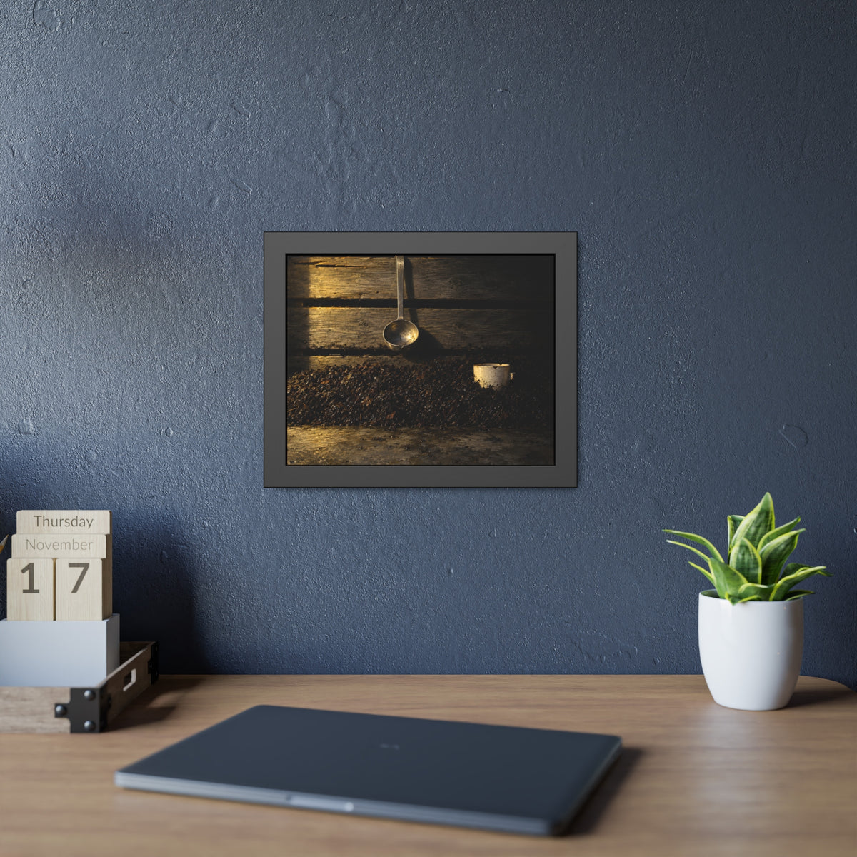"The Cup Half Out": A Garabaggio Framed Print