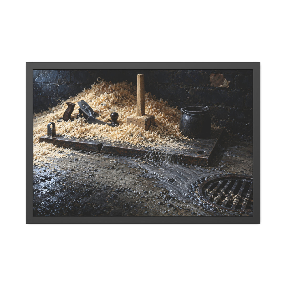 "The Fan at the Drain": A Garabaggio Framed Print