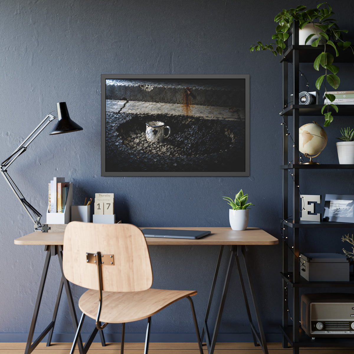 "The Mug Standing Free": A Garabaggio Framed Print