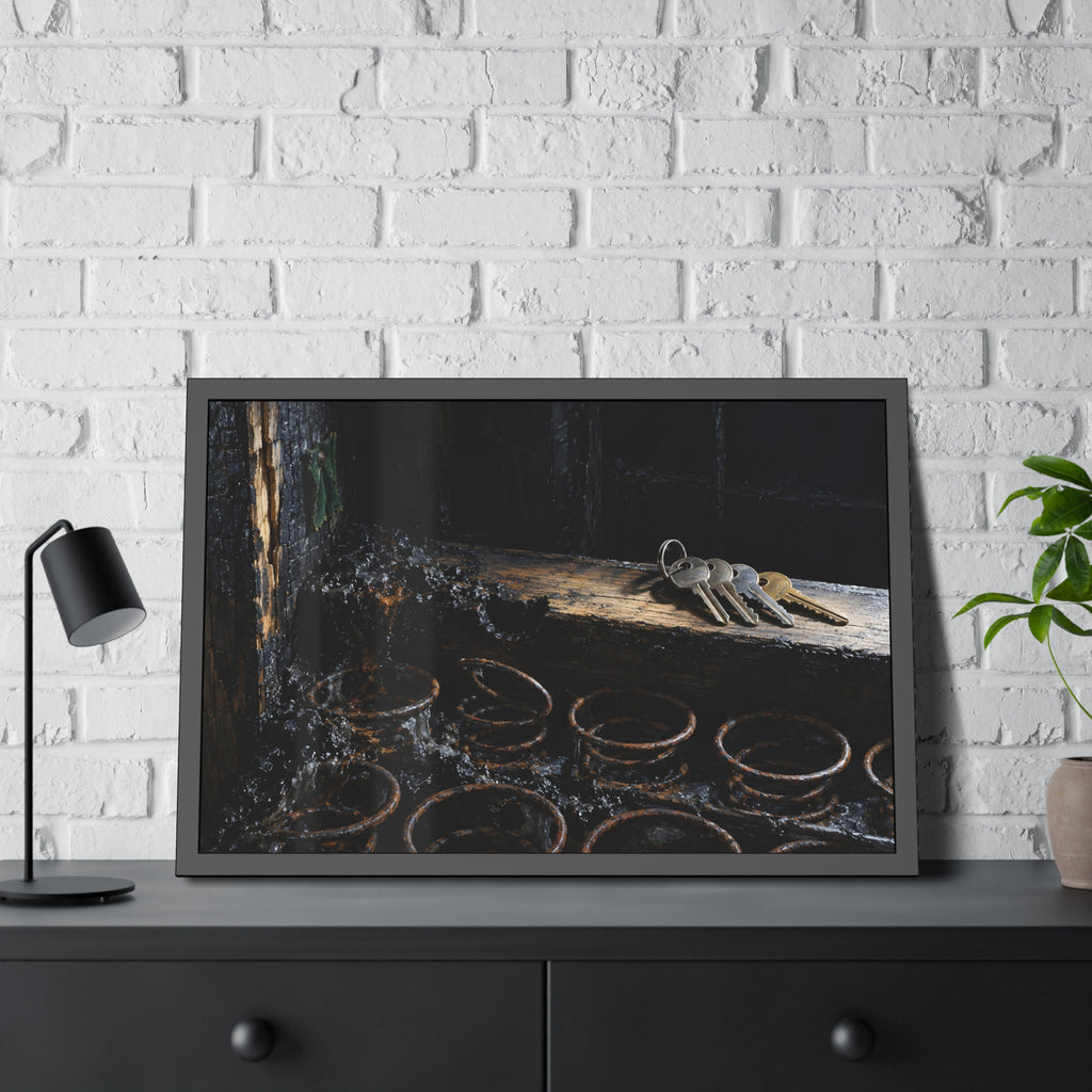 "The Keys on the Rail": A Garabaggio Framed Print