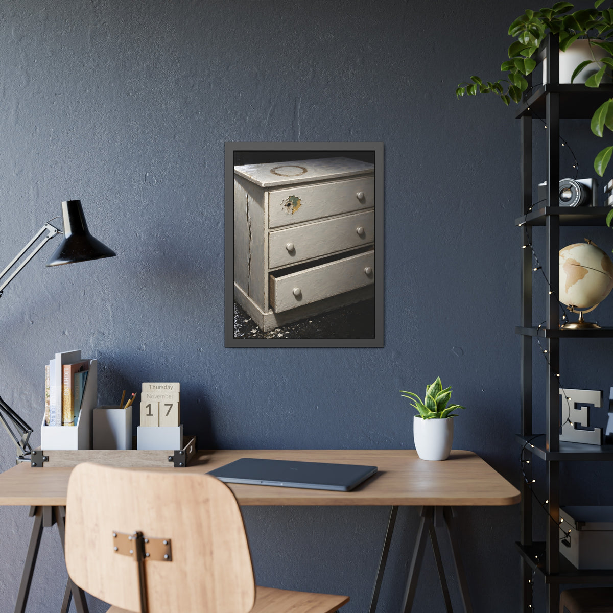 "The Chip Beside the Missing Knob": A Garabaggio Framed Print