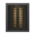 Two columns of blank name slots on a corroded intercom panel. Twenty-Four Pale Rectangles by Garabaggio, framed fine art print, 11″ x 14″.