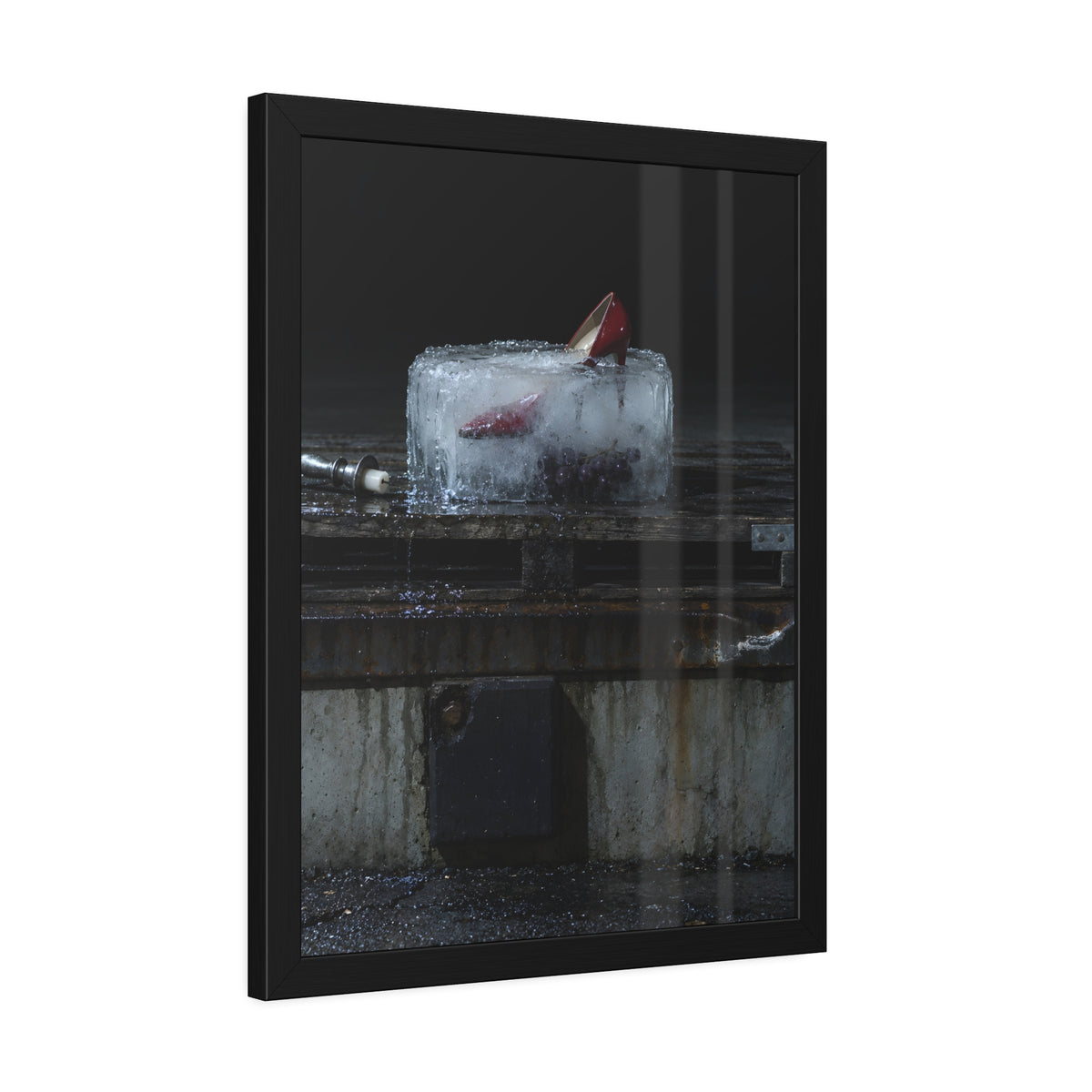 "The Red Heel Standing Out": A Garabaggio Framed Print