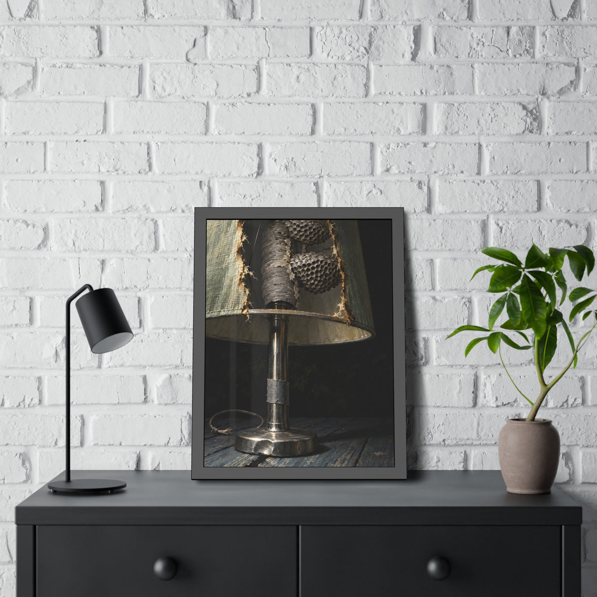 "The Two Grey Plates": A Garabaggio Framed Print