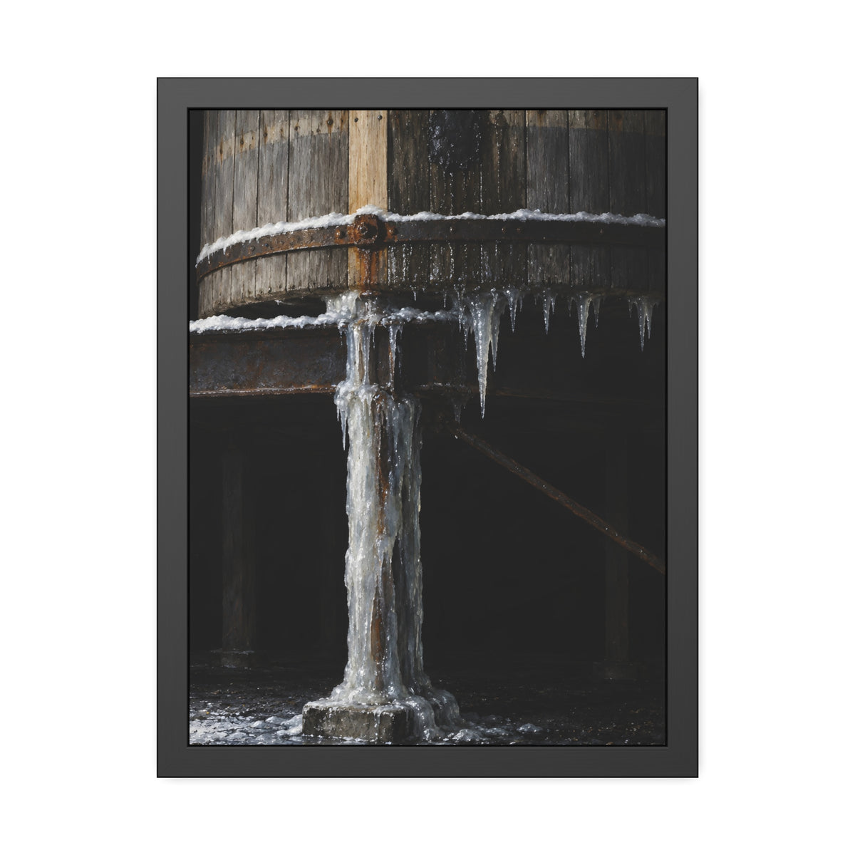 "Snow on the Hoop": A Garabaggio Framed Print