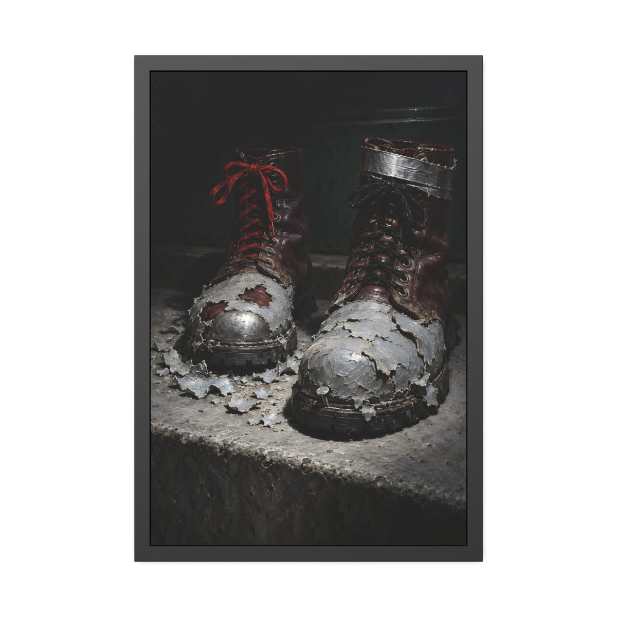 "The First Leather Showing": A Garabaggio Framed Print