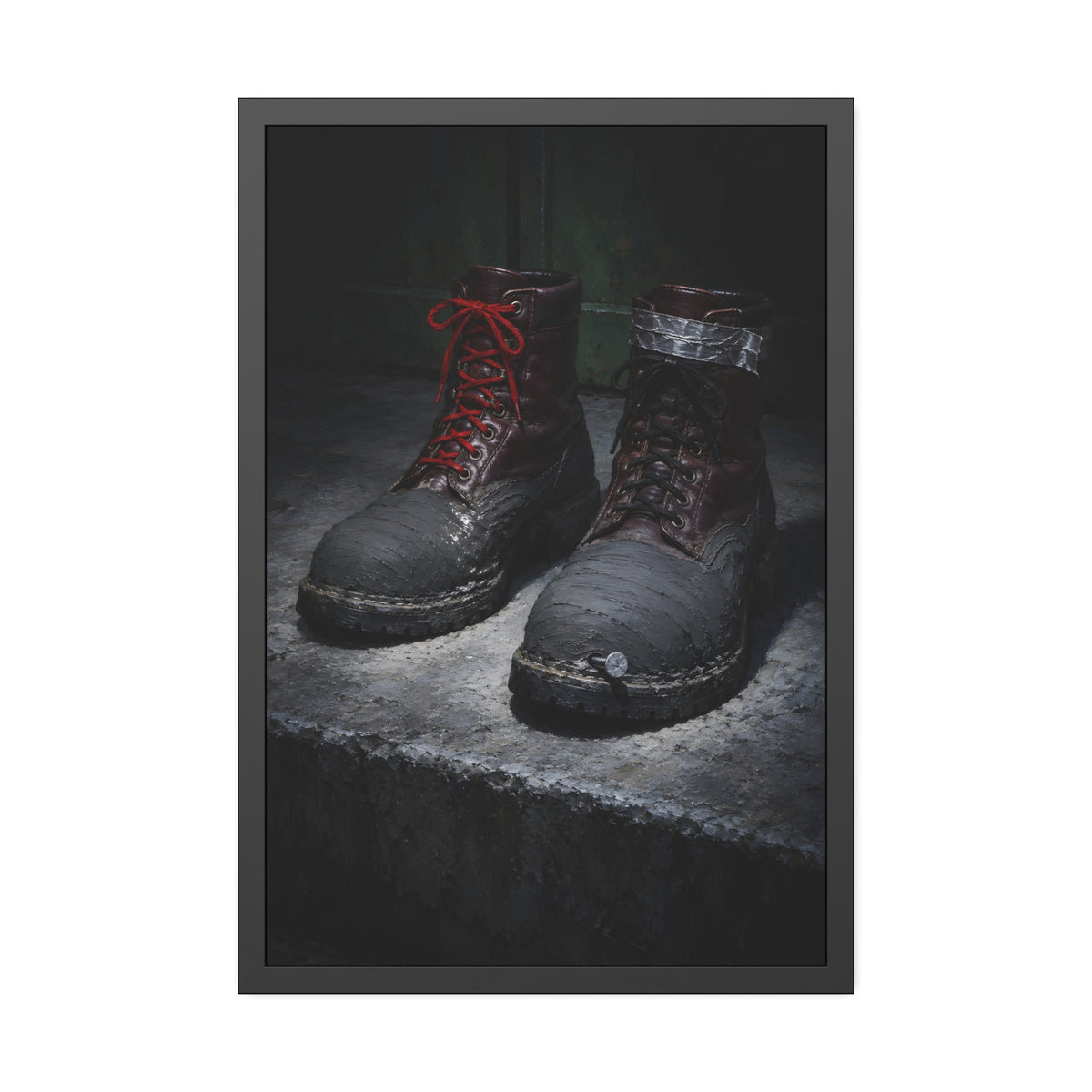 "The Toe Caps Going Matte": A Garabaggio Framed Print