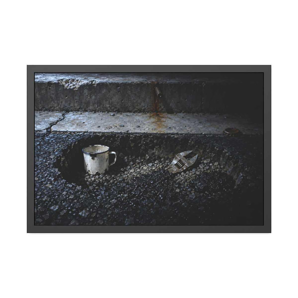 "The Wrench Coming Up": A Garabaggio Framed Print