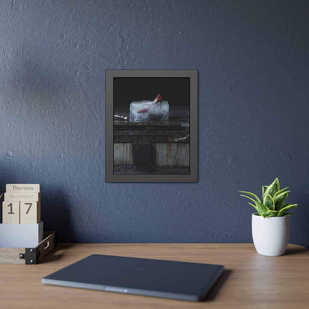 "The Red Heel Standing Out": A Garabaggio Framed Print