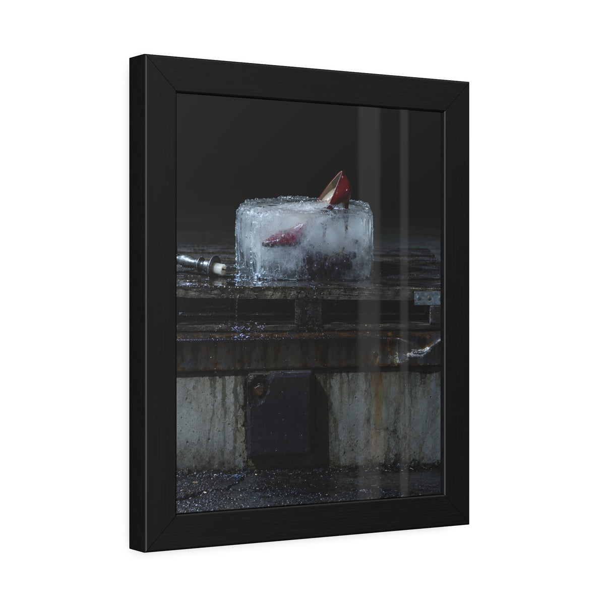 "The Red Heel Standing Out": A Garabaggio Framed Print