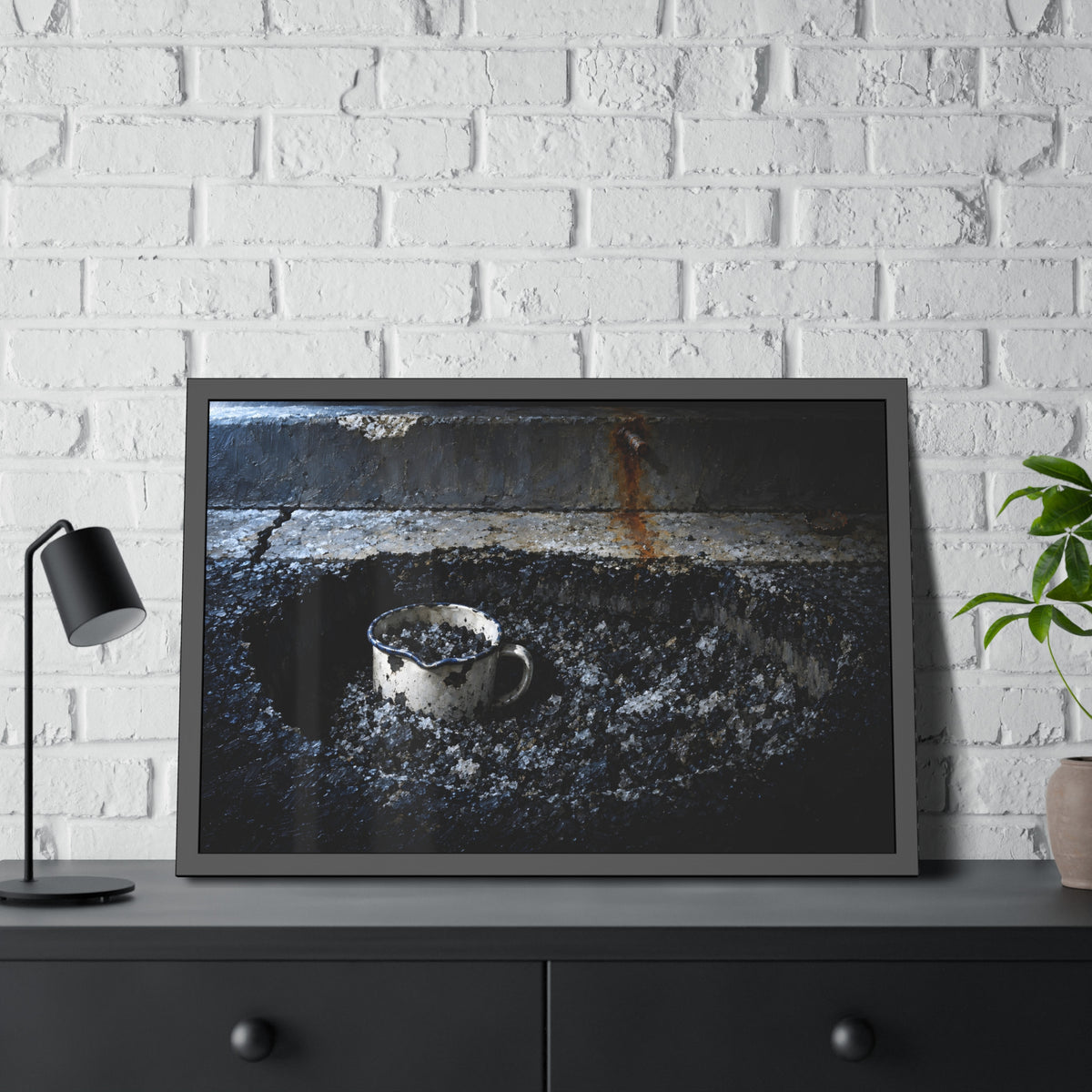 "The Mug Full of Gravel": A Garabaggio Framed Print