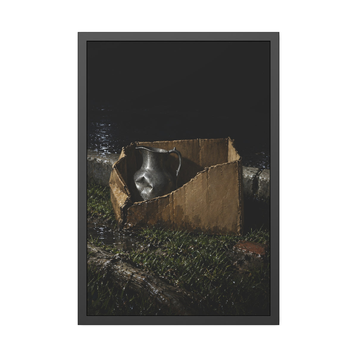 "The Dent in the Pewter": A Garabaggio Framed Print