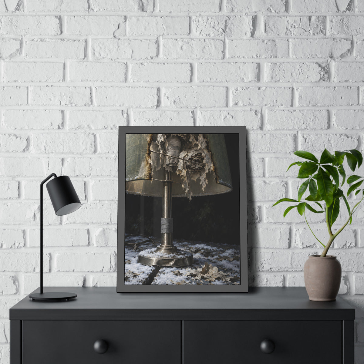 "Snow on the Shade": A Garabaggio Framed Print