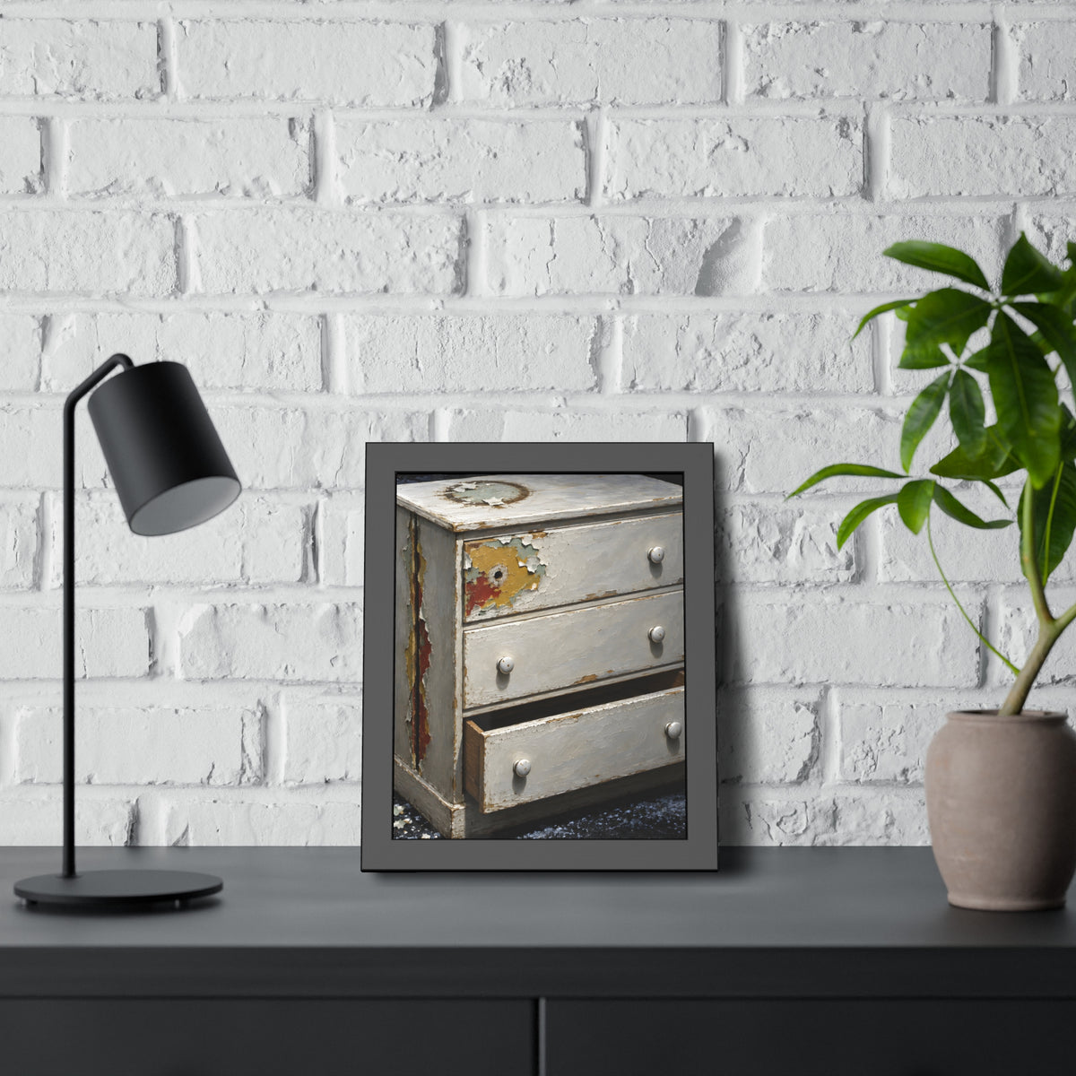 "The Side Split Opens": A Garabaggio Framed Print