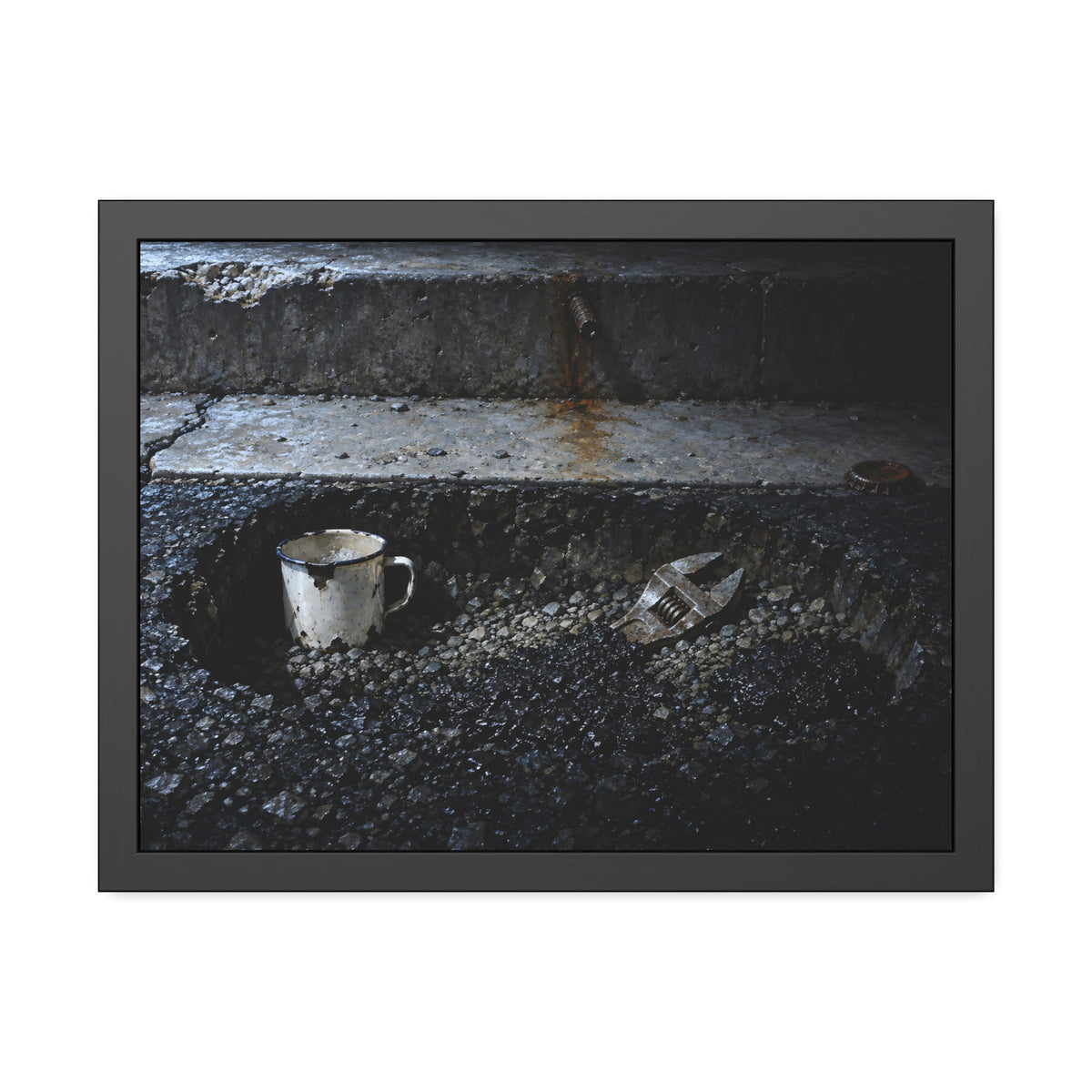 "The Wrench Coming Up": A Garabaggio Framed Print