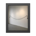 An extension cord hung in a long slack curve across a bare white wall. The Unplugged Line by Garabaggio, framed fine art print, 11″ x 14″.