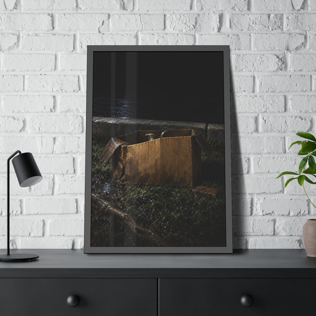 "The Corner in the Puddle": A Garabaggio Framed Print