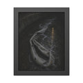 A deflated pool float caught in a concrete drainage channel of running water. The Release into Runoff by Garabaggio, framed fine art print, 11″ x 14″.