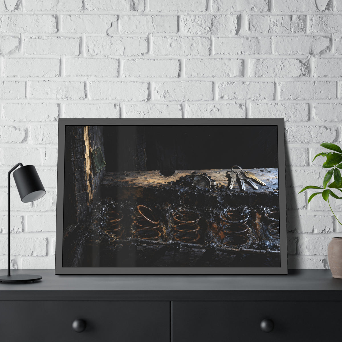 "The Hinge in the Black": A Garabaggio Framed Print