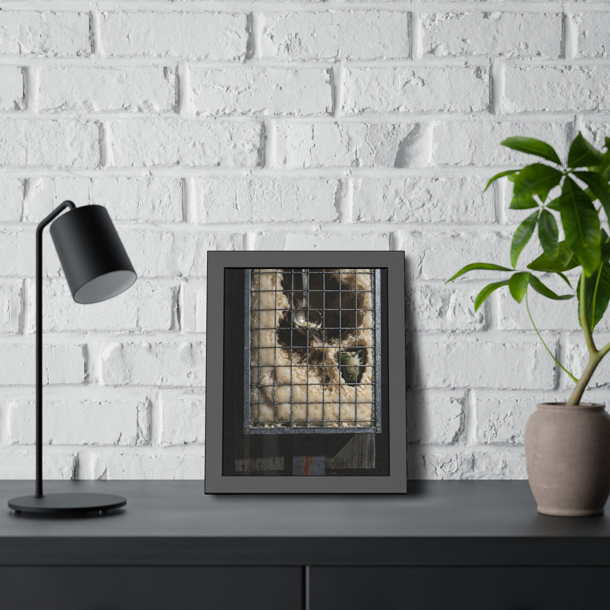 "The Green Curve": A Garabaggio Framed Print