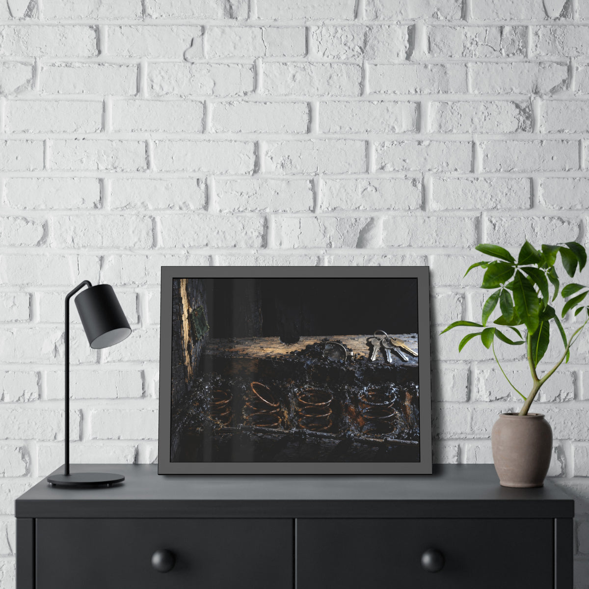 "The Hinge in the Black": A Garabaggio Framed Print