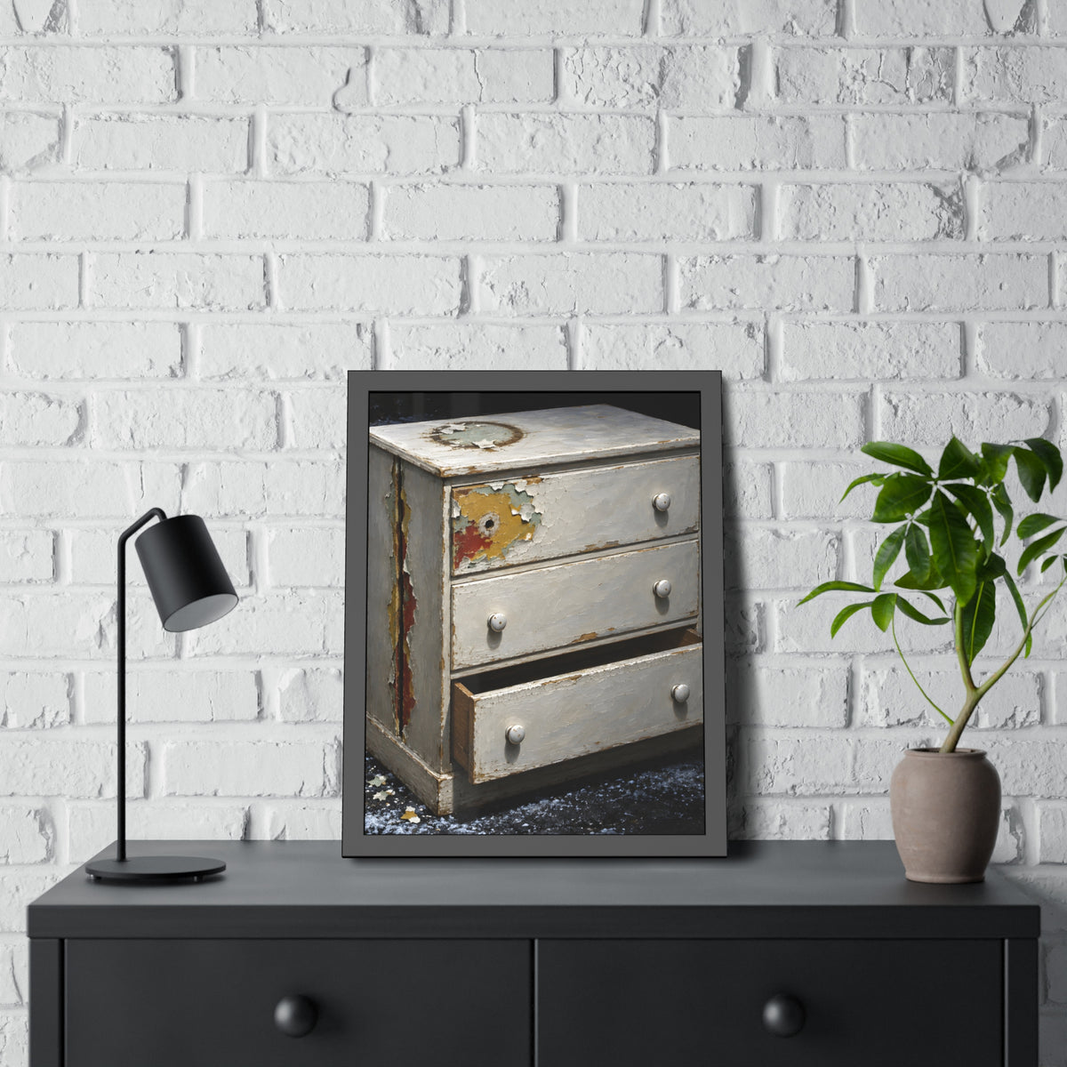 "The Side Split Opens": A Garabaggio Framed Print