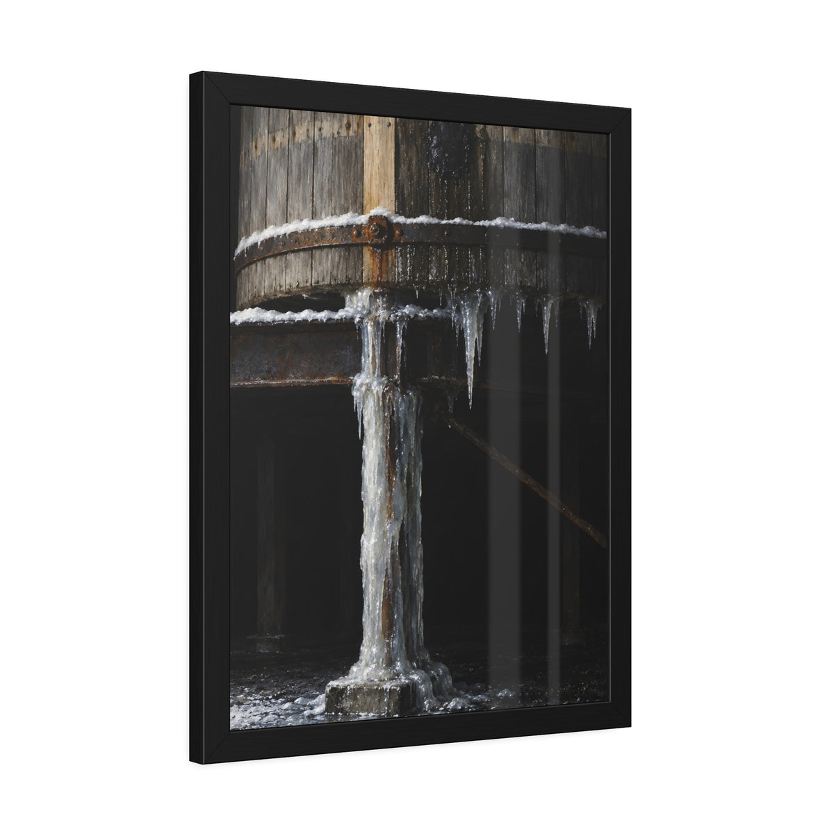 "Snow on the Hoop": A Garabaggio Framed Print