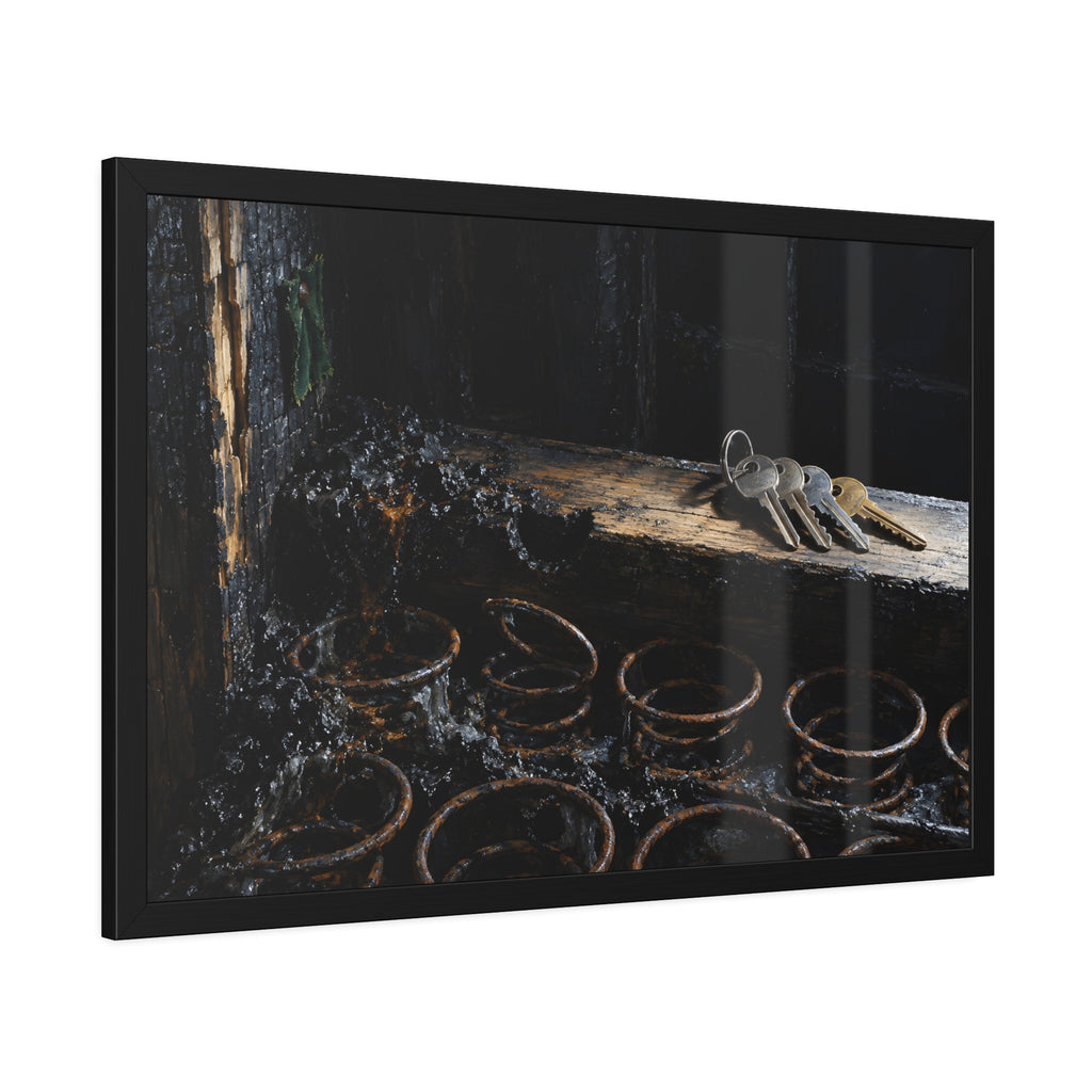 "The Keys on the Rail": A Garabaggio Framed Print