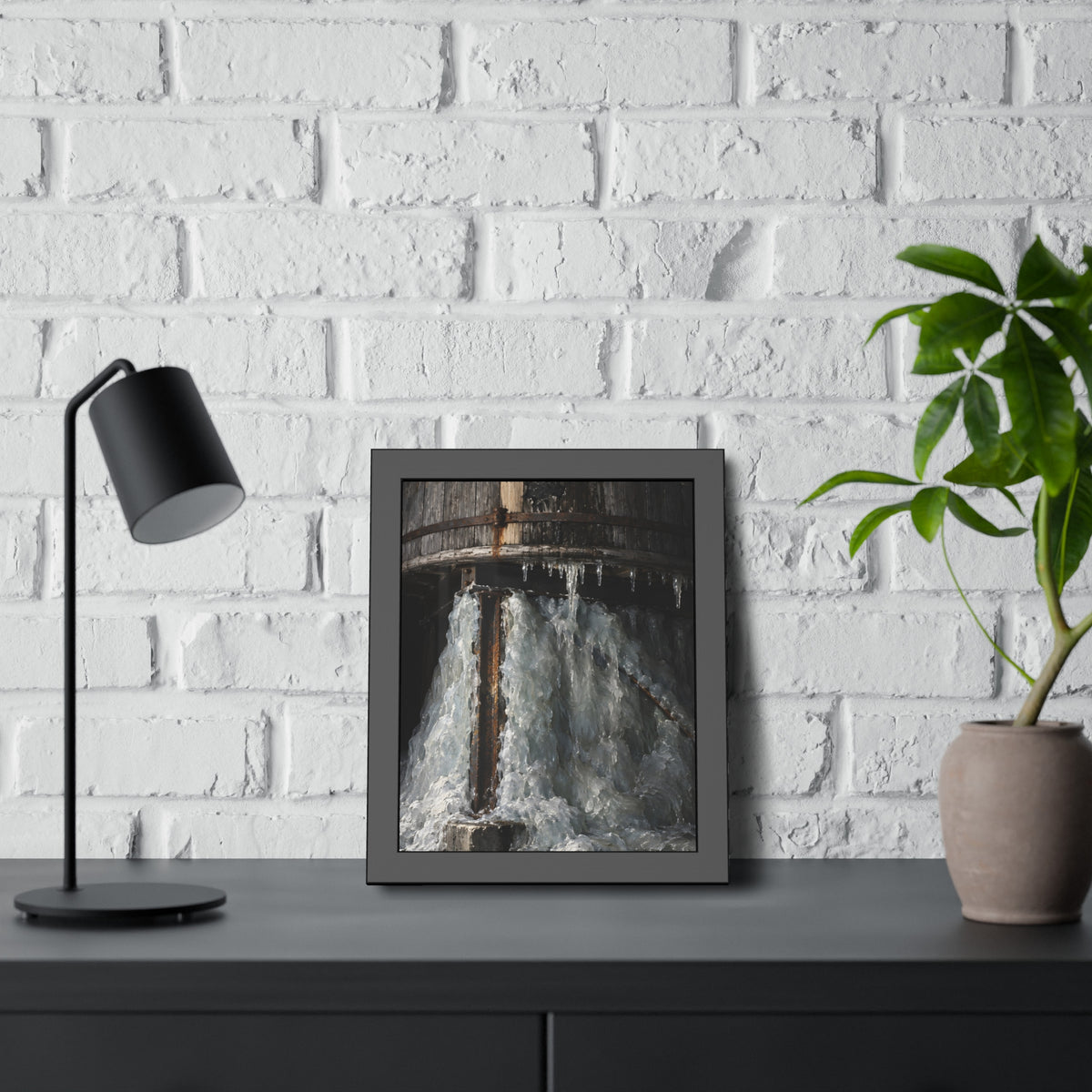 "The Pedestal of Ice": A Garabaggio Framed Print