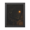 A desk phone with the handset off the hook and one amber light glowing. The Line Still Rings by Garabaggio, framed fine art print, 11″ x 14″.