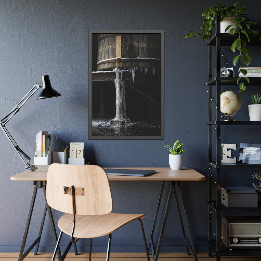 "Snow on the Hoop": A Garabaggio Framed Print