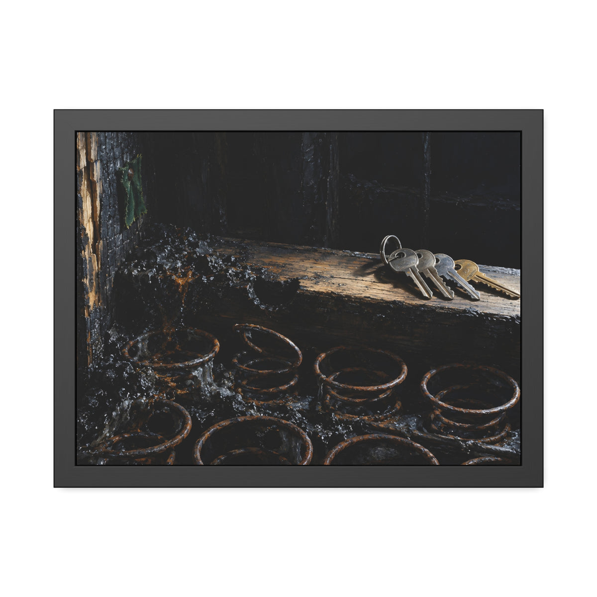 "The Keys on the Rail": A Garabaggio Framed Print